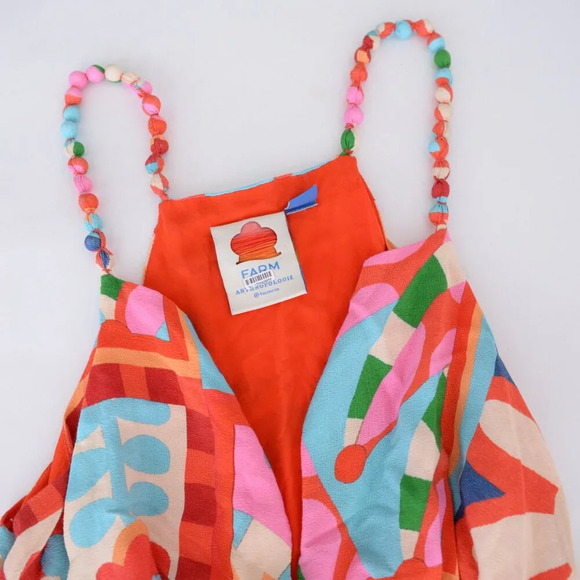 Anthropologie Farm Rio Cutout Halter Jumpsuit Red  Floral Boho S - Picture 12 of 13